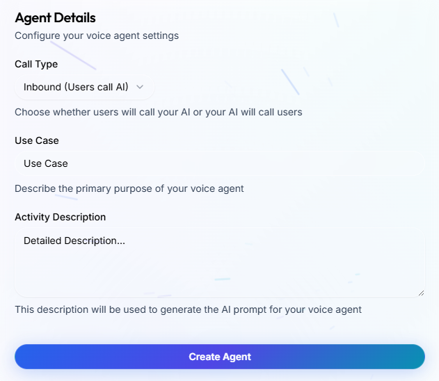 Create a Voice Agent